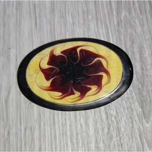 RESERVED - Vintage 70'ish Enameled Belt Buckle